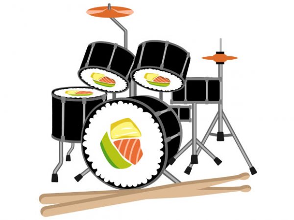 Sushi Drum Tshirt Design Sushi Drum Tshirt Design