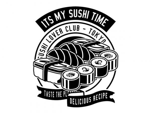 Sushi time tshirt design