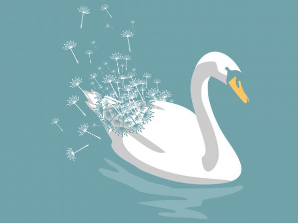 Swan dandelion tshirt design