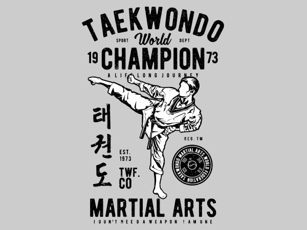 Taekwondo world graphic t-shirt design