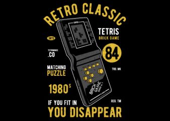 Tetris Brick Game Vector t-shirt design