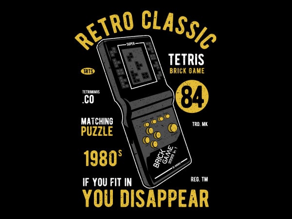 Tetris brick game vector t-shirt design