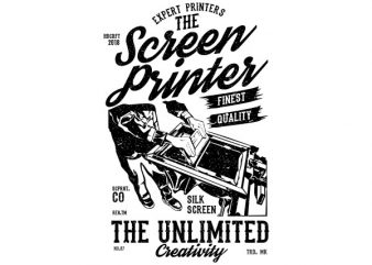The Screen Printer Graphic t-shirt design