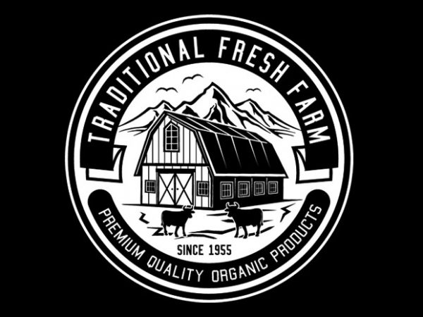 Traditional fresh farm tshirt design