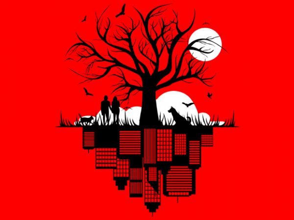 Tree city tshirt design