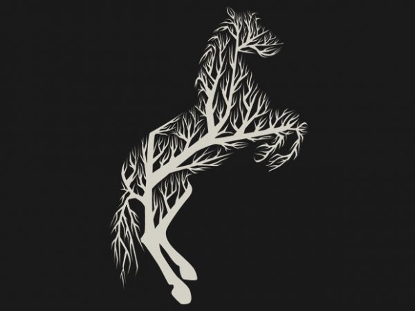 Tree horse tshirt design