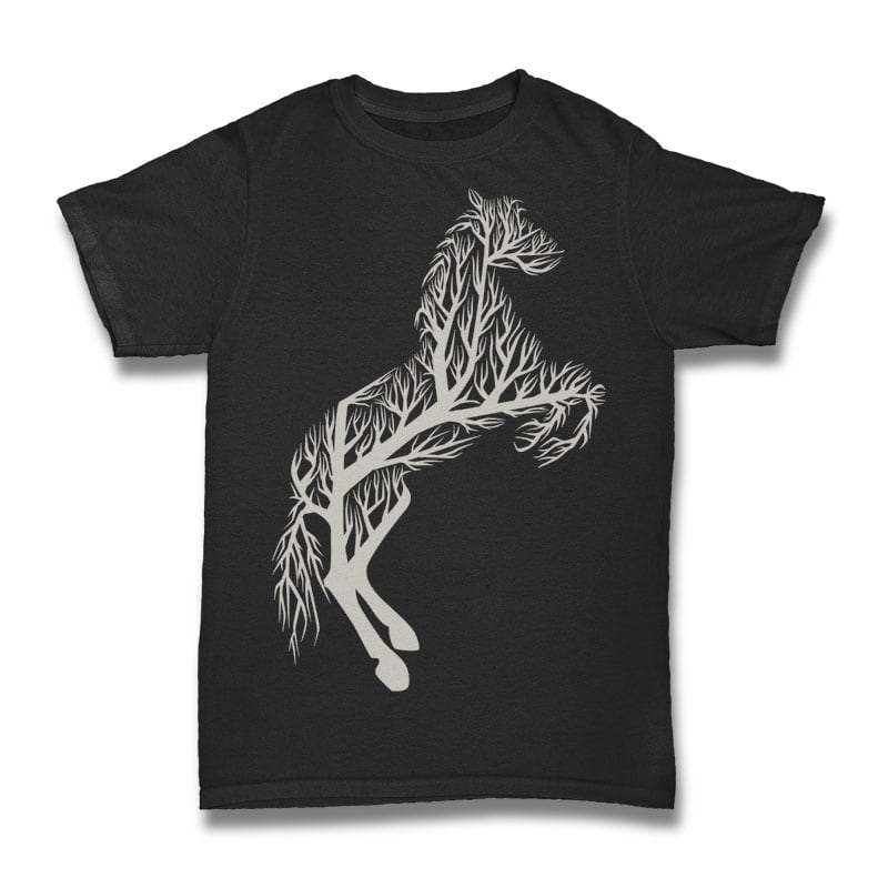 Tree Horse Tshirt Design vector shirt designs