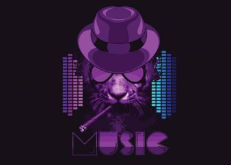 Music Tiger Vector t-shirt design