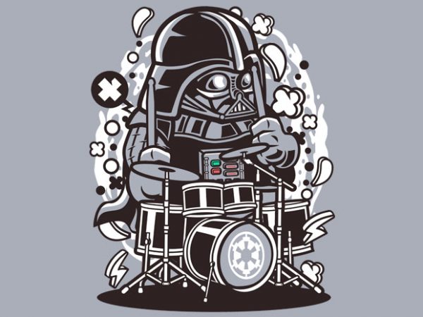 Darth vader drummer tshirt design