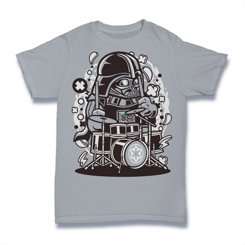 Darth Vader Drummer Tshirt Design t shirt design graphic