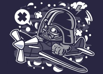Vader Pilot vector t-shirt design template