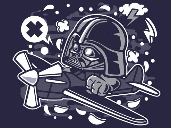 Vader pilot vector t-shirt design template