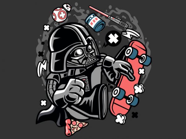 Darth vader skater tshirt design