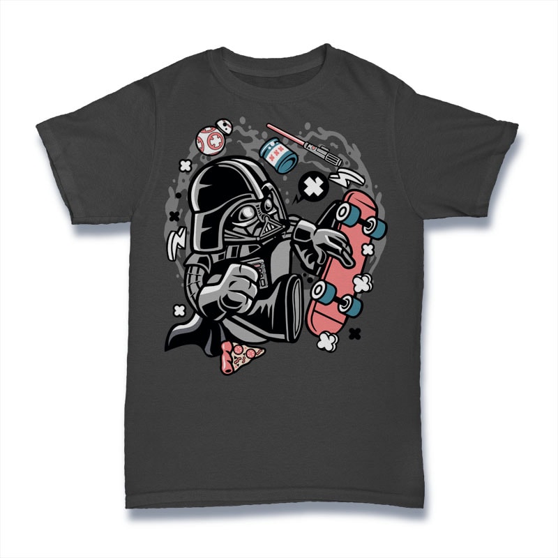 Darth Vader Skater Tshirt Design t shirt designs for printify