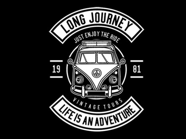 Van long journey tshirt design
