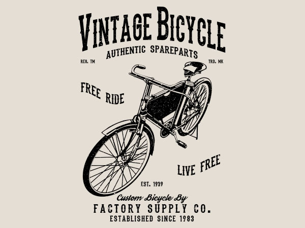Vintage bicycle graphic t-shirt design
