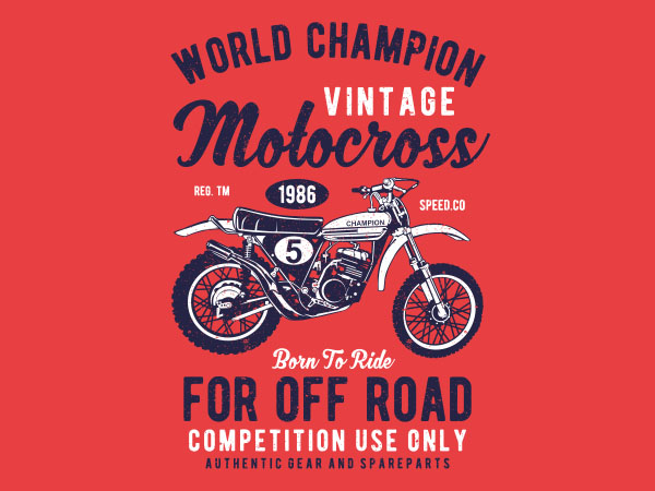 Vintage motocross graphic t-shirt design