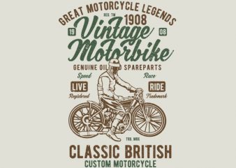 Vintage Motorbike Vector t-shirt design