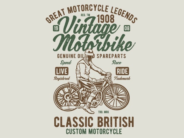 Vintage motorbike vector t-shirt design
