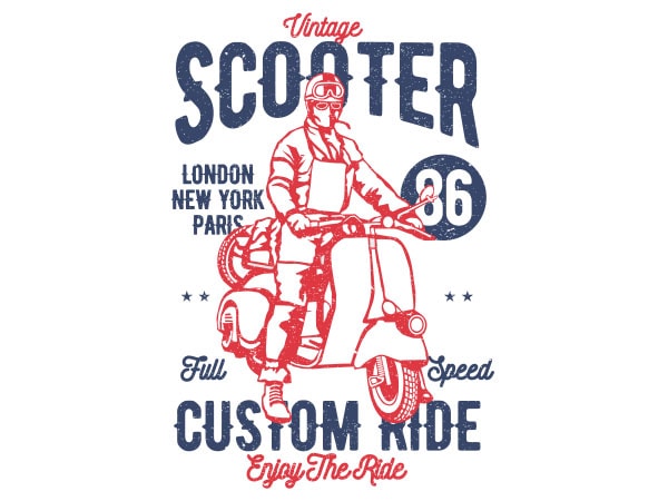 Vintage scooter vector t-shirt design