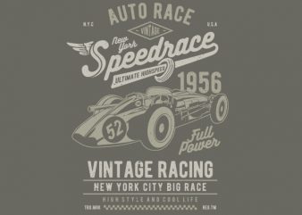 Vintage Speedrace Vector t-shirt design