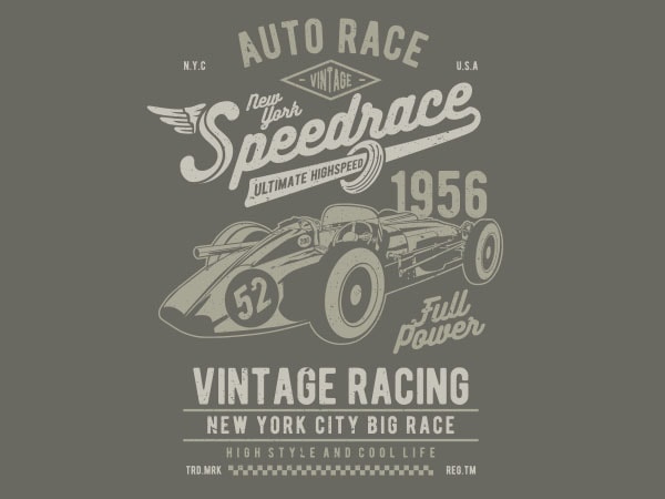 Vintage speedrace vector t-shirt design
