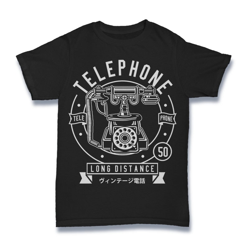 Vintage Telephone Tshirt Design t shirt design png