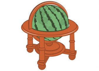 Watermelon Globe Tshirt Design