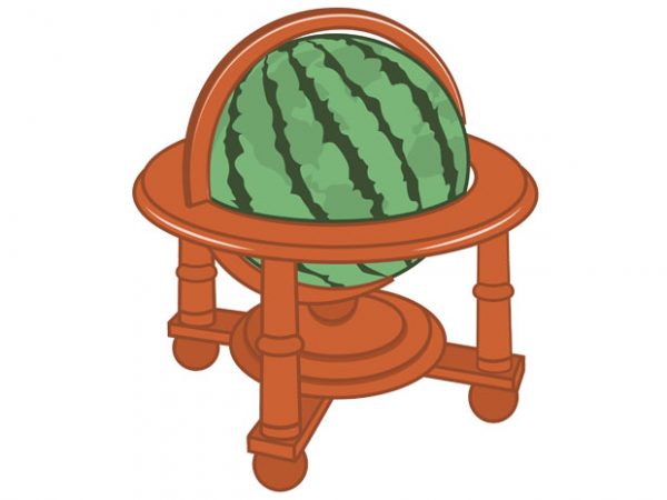 Watermelon globe tshirt design