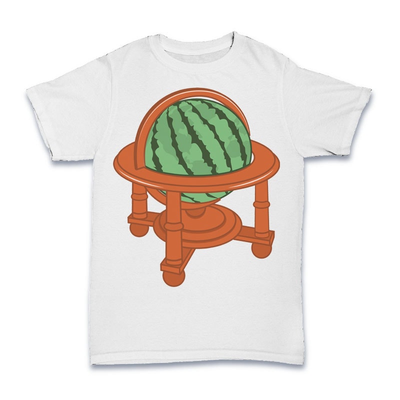 Watermelon Globe Tshirt Design buy t shirt design