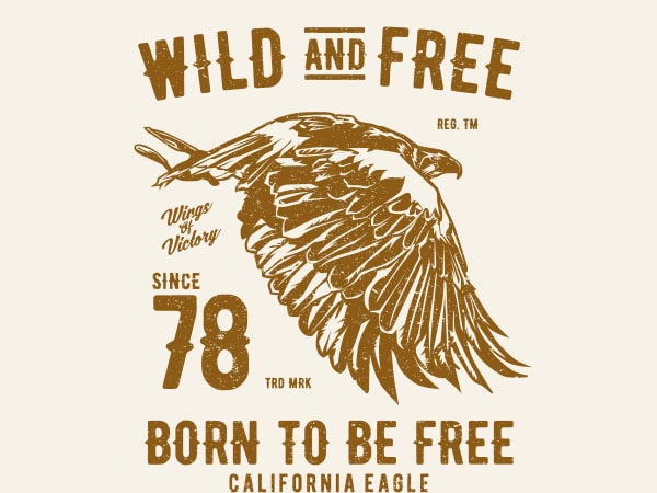 Wild and free graphic t-shirt design