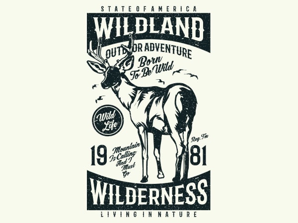 Wild land vector t-shirt design