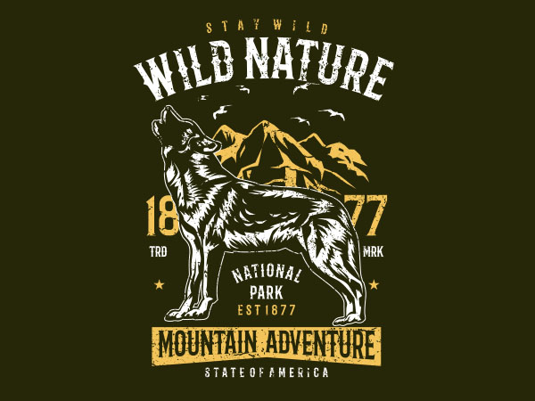 Wild nature vector t-shirt design