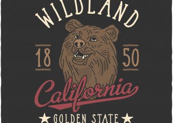 California wildland. Vector T-Shirt Design