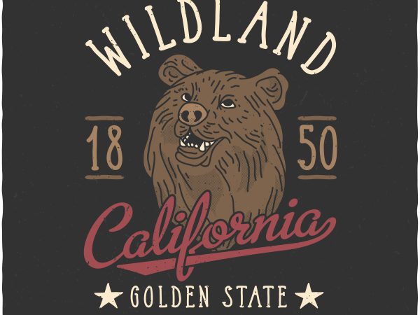 California wildland. vector t-shirt design
