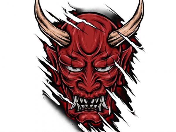 Red hannya shirt design png