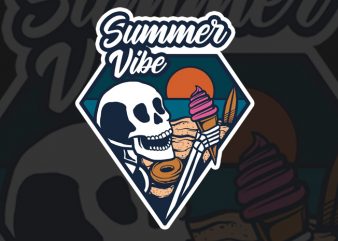 ice cream on the beach design for t shirt