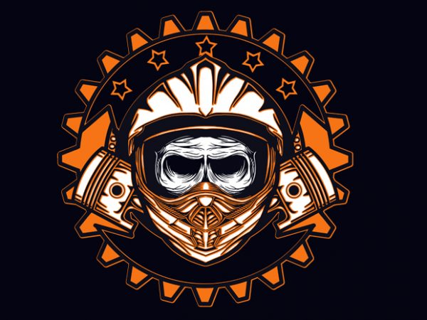 Dead skull motocross vector t shirt design artwork