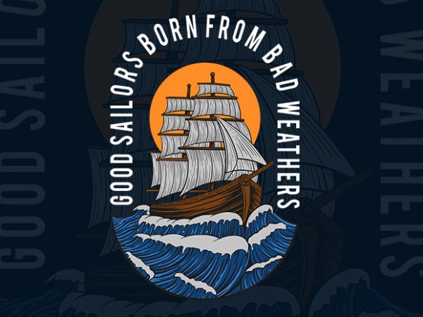 Sailors print ready shirt design