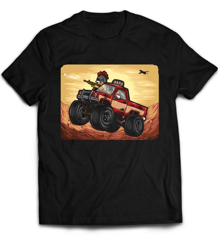 Chicken Hunter t shirt designs for print on demand