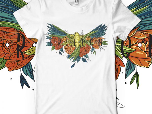 Freedom vector t-shirt design for commercial use