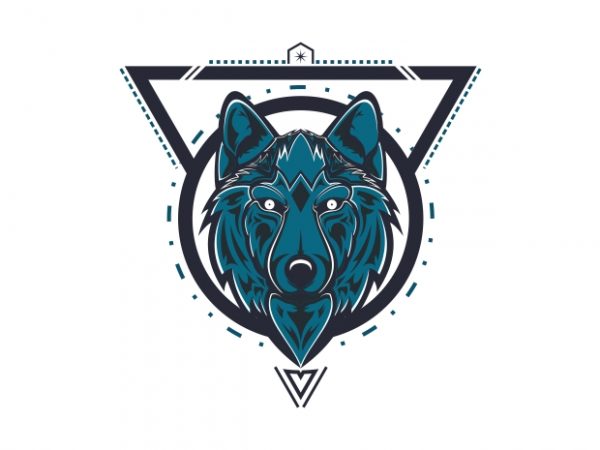 Mystical wolf vector t-shirt design