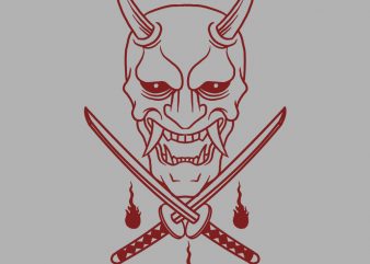 oni katana t-shirt design