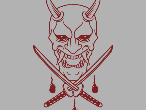 Oni katana t-shirt design