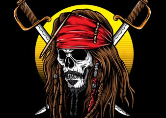 Skull Pirate graphic t-shirt design