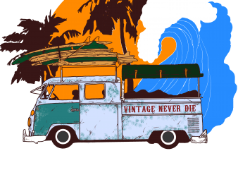 beach vintage graphic t-shirt design