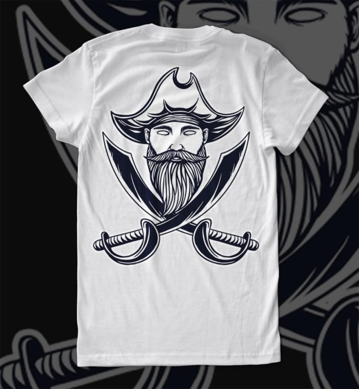 Pirates T-shirt Design t-shirt designs for merch by amazon