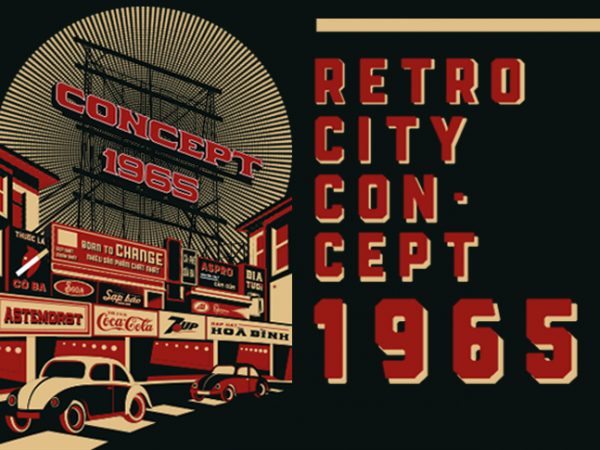 Retro city buy t shirt design artwork