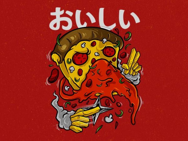 Pizza no jutsu graphic t-shirt design