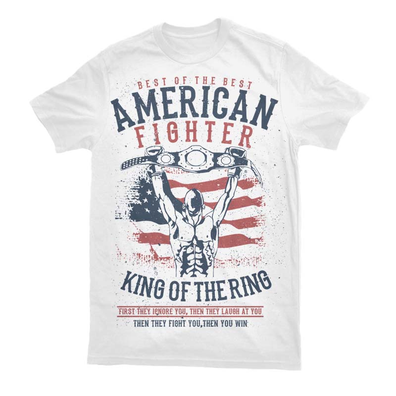 American Fighter Graphic t-shirt design t shirt designs for printful